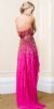 Strapless Sequined High-Low Prom Dress with Train back